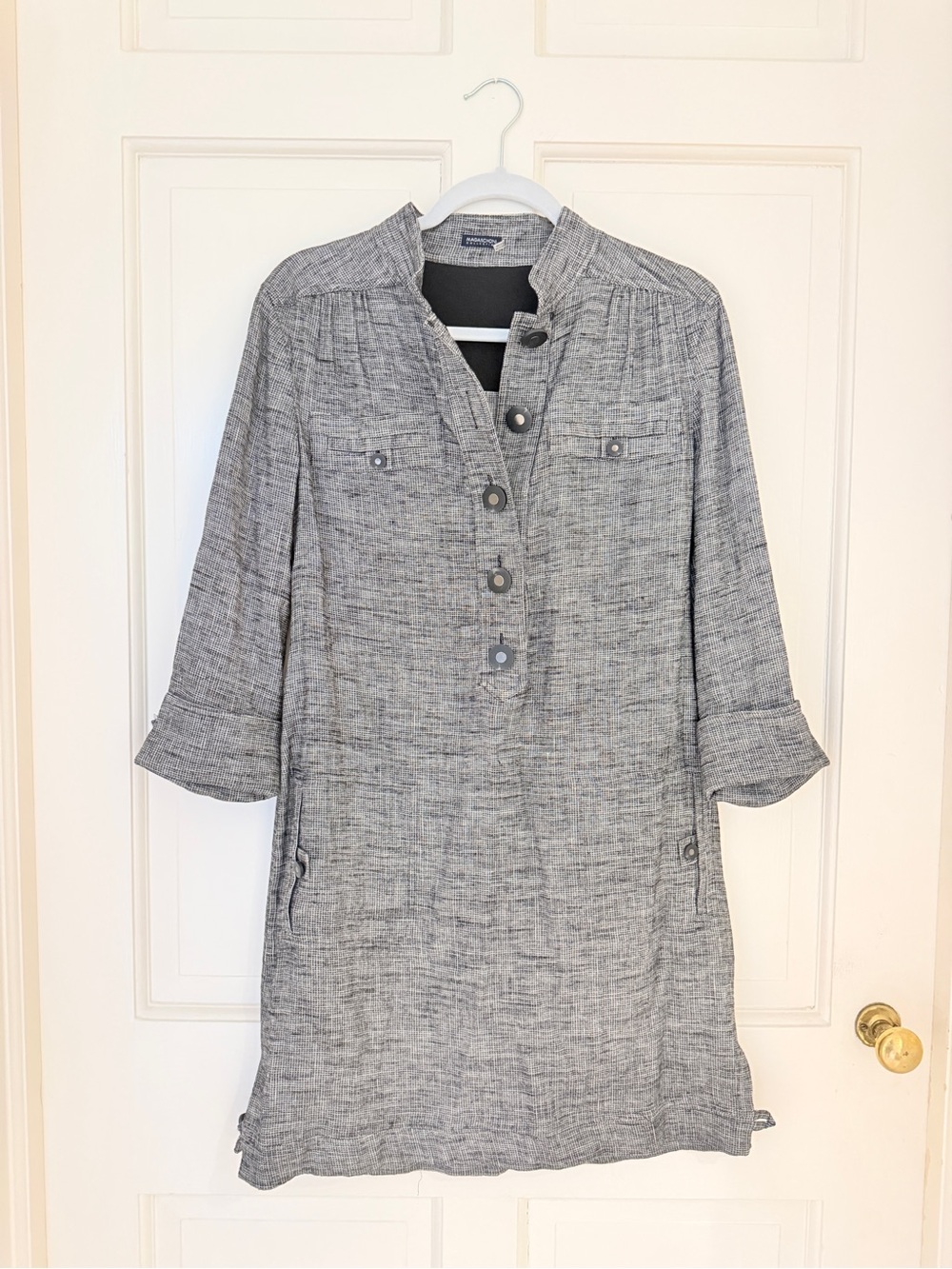 Heather Gray Button-Front Tunic